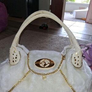 Elegant White and Gold Women's Bag
